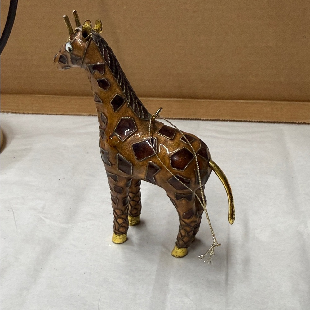 ⭐️Cloisonné Giraffe Ornament with Gold Accents